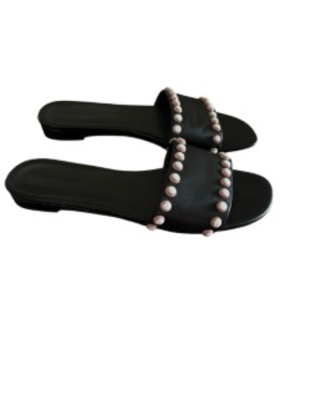 Rebecca Minkoff Black Leather Dome Sandal 9.5